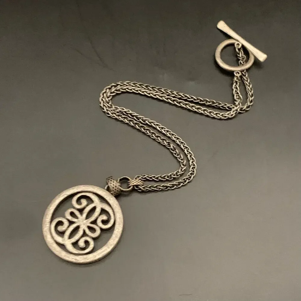 Vintage Medallion Foxtail Link Necklace